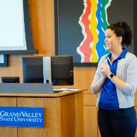 A speaker at the Laker Legacy Brunch